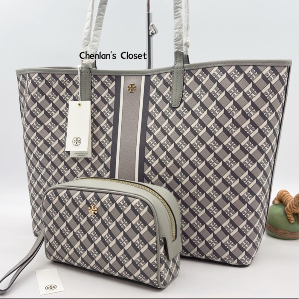 💝NeW! Tory Burch Geo Logo Tote Set - Picture 2 of 11